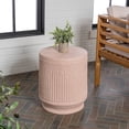 thumbnail image 3 of Kline 17.5" Mid-Century Modern Brutalist Accent Table , Pink Terrazzo Finish, 3 of 9