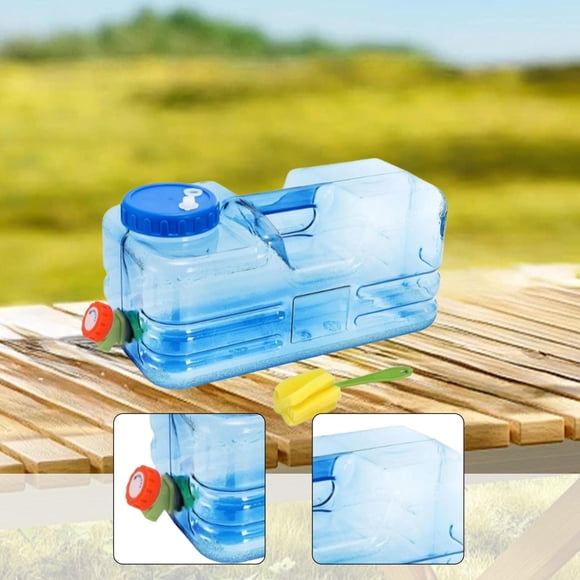 Contenedor de agua para acampar, cubo de agua para exteriores, dispensador de bebidas con asa, jarra de almacenamiento con grifo para senderismo,