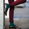 thumbnail image 5 of COUVER Mens Classic Cotton Solid Plain Crew Dress Socks Forest 2 Pairs Size 8-13 (Mens), 5 of 8