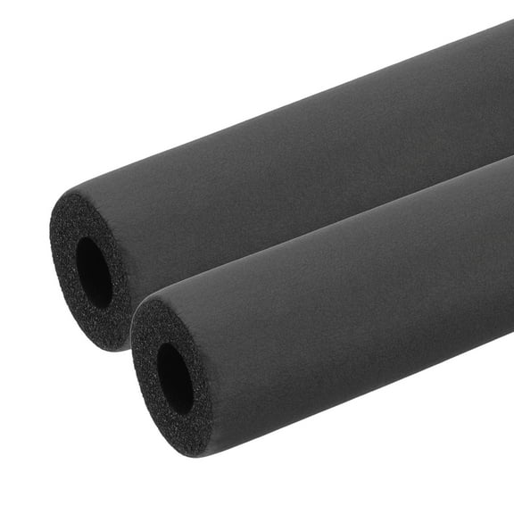 Uxcell 1/2" (13mm) ID x 1.3Ft x 0.35" Pipe Insulation Foam Tube, 2Pcs Pipe Cover Wrap Roll Bar Tubing for Handle Grip HVAC Air Conditioner Units, Black