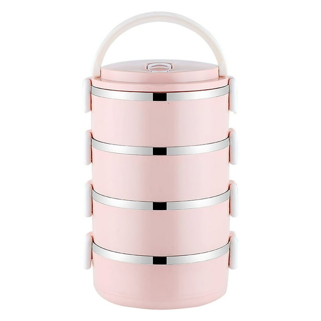 Home Kitchen Item Clearance Deals!Pcksrro Portable Lunch Box Circular Fresh-keeping Box Stainless Steel Insulated Student Office Worker Lunch Box Bento Boxes