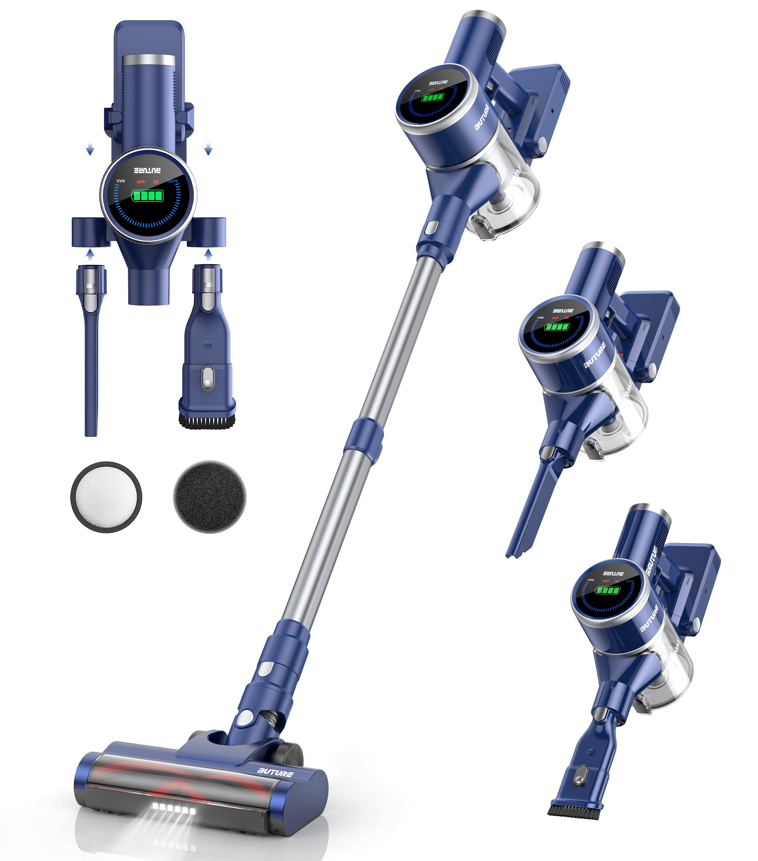 Cordless Stick Vacuum Cleaner and Lightweigh Vacuum for Floor Carpet Pet Hair Buture JT600