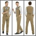thumbnail image 6 of ETHAN Linen Suits for Wedding Men 2 Piece Suits Groomsmen Tuxedos Summer Beach Prom Vest and Pants Set Khaki XL, 6 of 6