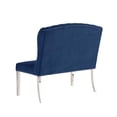 thumbnail image 3 of Best Master Furniture Hana 43" Velvet & Steel Dining Bench in Blue/Silver, 3 of 4