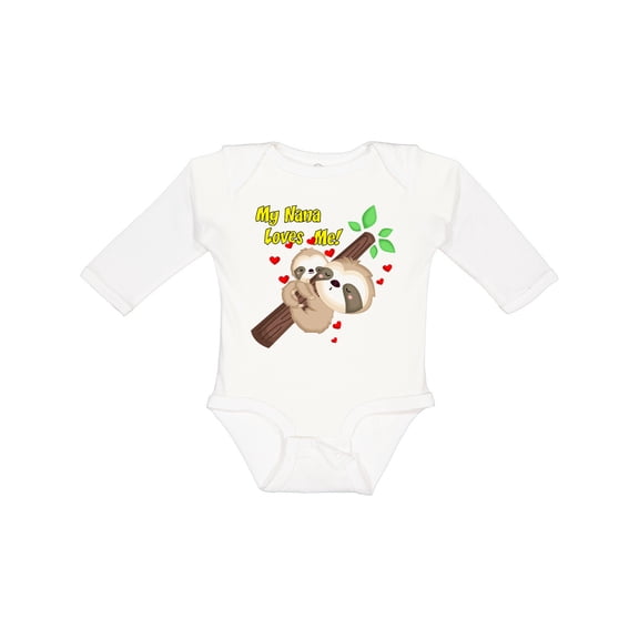 Inktastic My Nana Loves Me Boys or Girls Long Sleeve Baby Bodysuit