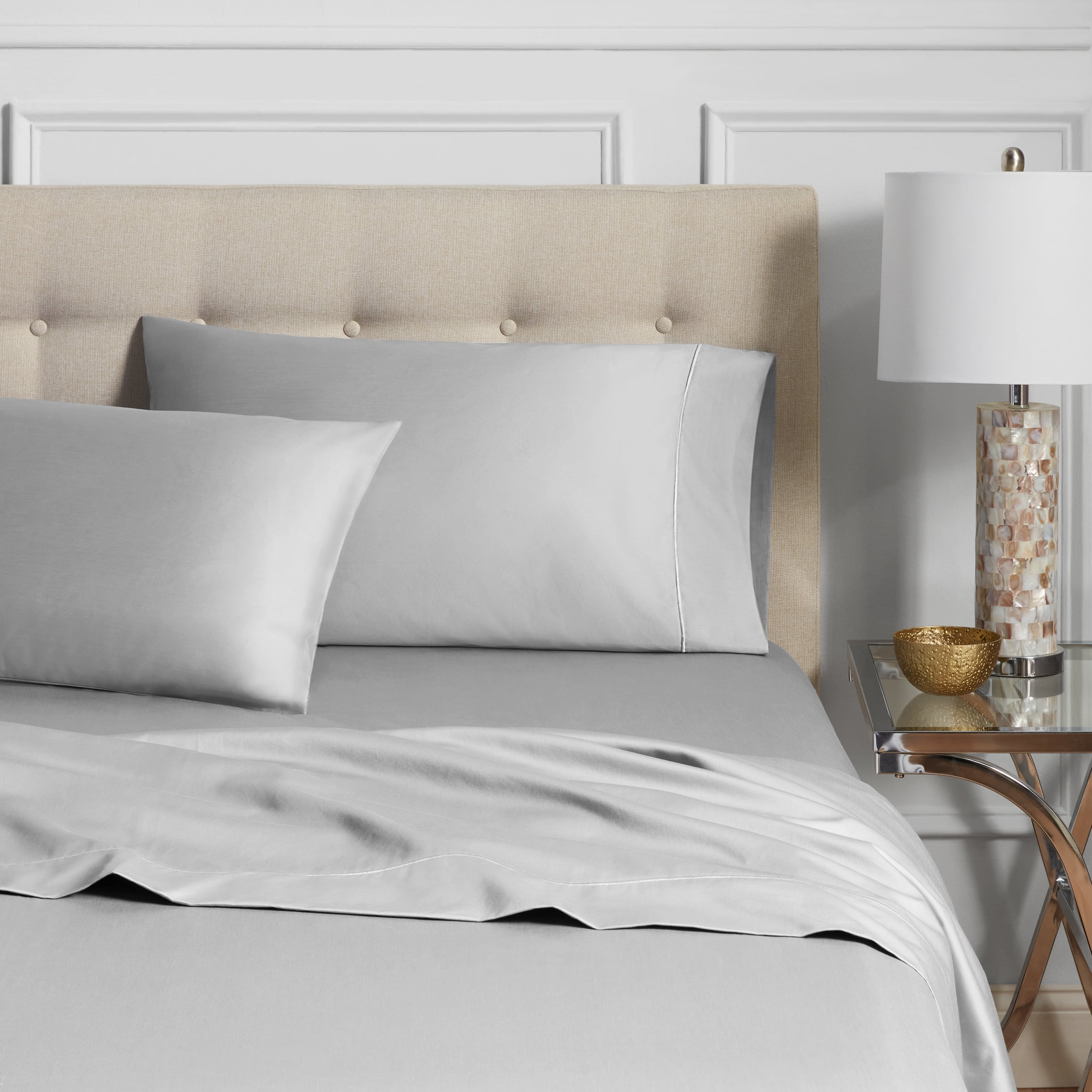 Hotel Style 600 Thread Count Grey Egyptian Cotton Adult Pillow Cases, King (2 Count)