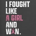 thumbnail image 6 of Wild Bobby I Fought Like A Girl and Won Breast Cancer Awareness Unisex Crewneck Sweatshirt, Charcoal, X-Large, 6 of 6