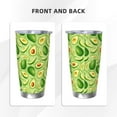 thumbnail image 3 of Lsque Green Avocado Pattern 20oz Car Cup with Lid and Straw, Insulated Coffee Cup with Straw Topper, Spill Proof Travel Coffee Mug, Stainless Steel Tumble-Straw Three-piece Set, 3 of 8