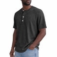 thumbnail image 2 of Henley Shirts For Men Big and Tall Waffle Knit Button Up Short Sleeve T-Shirts Summer Lightweight Pullover Tees, 2 of 4