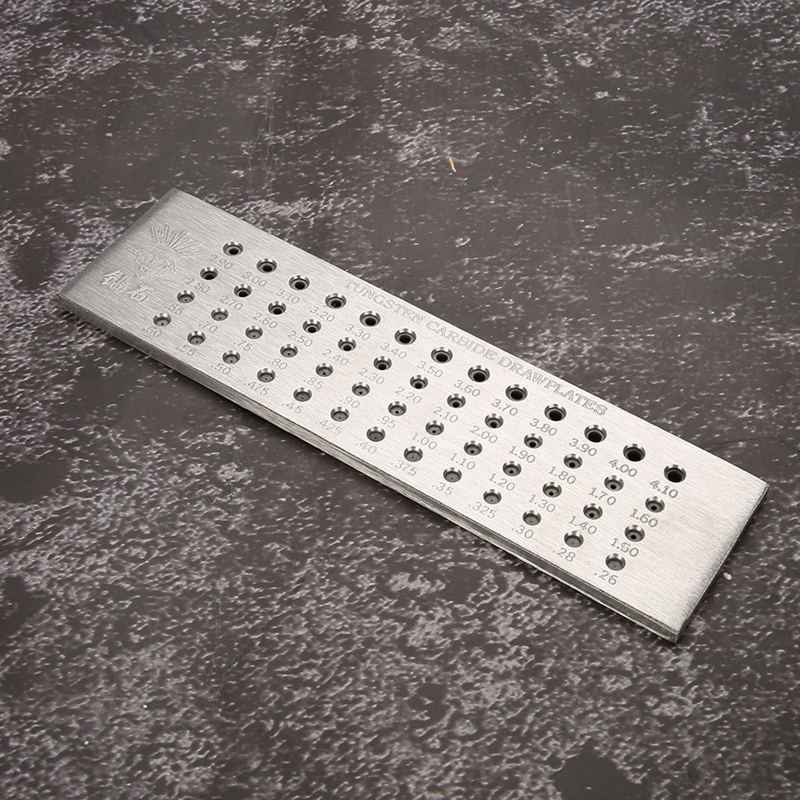 52 Hole Tungsten Carbide Wire Drawplate, 0.26-4.10mm, Jewelry Making Tool For Shaping Metal Wire