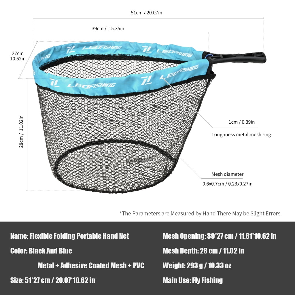 BQBQERT Fishing Net with Comfortable Grip Landing Net Fishing Tackle Tool Foldable Portable for Adult