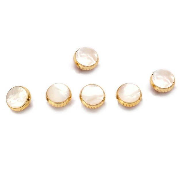Greeniant 6 piezas de botones de saxofón, dedos de trompeta, superficie lisa decorativa, accesorios de instrumentos de piedra, decoración de Accesorios para instrumentos musicales Dorado