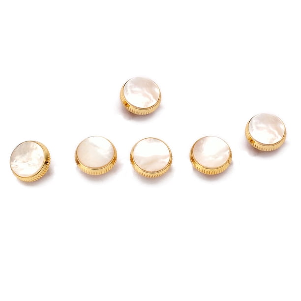 Greeniant 6 piezas de botones de saxofón, dedos de trompeta, botón de concha blanca, accesorios de piedra, pieza de reparación, teclas de buen Type2 NO2