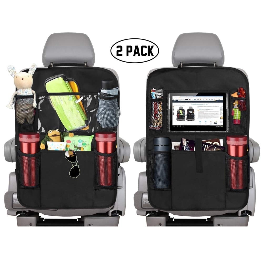 Carefree Car-Ride! Backseat Car Organizer with 5 Storage Pockets and Tablet Holder, Black