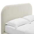 thumbnail image 6 of Keynote Upholstered Fabric Curved Queen Platform Bed in Heathered Weave Ivory, 6 of 9