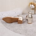 thumbnail image 4 of IVEYRTF Girls Mid Heel Sandals T-Strap Sandals Formal Party School Fashion Adjustable Strap Dress Shoes, 4 of 5