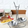thumbnail image 3 of facefd Cuisine Cuillère Verticale Crépine Stand de Repos en Acier Inoxydable Double Louche Cuillère Porte Rack, 3 of 8