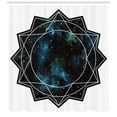 thumbnail image 3 of Ambesonne Galaxy Mandala Shower Curtain, Polygonal Star, 69"Wx75"L, Charcoal Grey Night Blue, 3 of 3