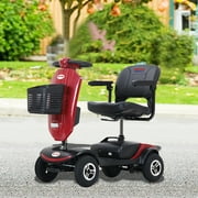 KUUFFER Outdoor Mobile Scooter with Windshield, Transformer 4-Wheel Mobility Scooter with LED Light