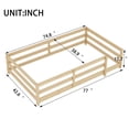 thumbnail image 4 of SESSLIFE Twin Montessor Floor Bed, Solid Wood Toddler Floor Bed with Fence, Easy Assembly Floor Bed Frame for Kids, Oak, 4 of 8