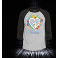thumbnail image 2 of Shop4Ever Men's Autism Awareness Hands Puzzle Heart Raglan Baseball Shirt XX-Large Heather Grey/Black, 2 of 4