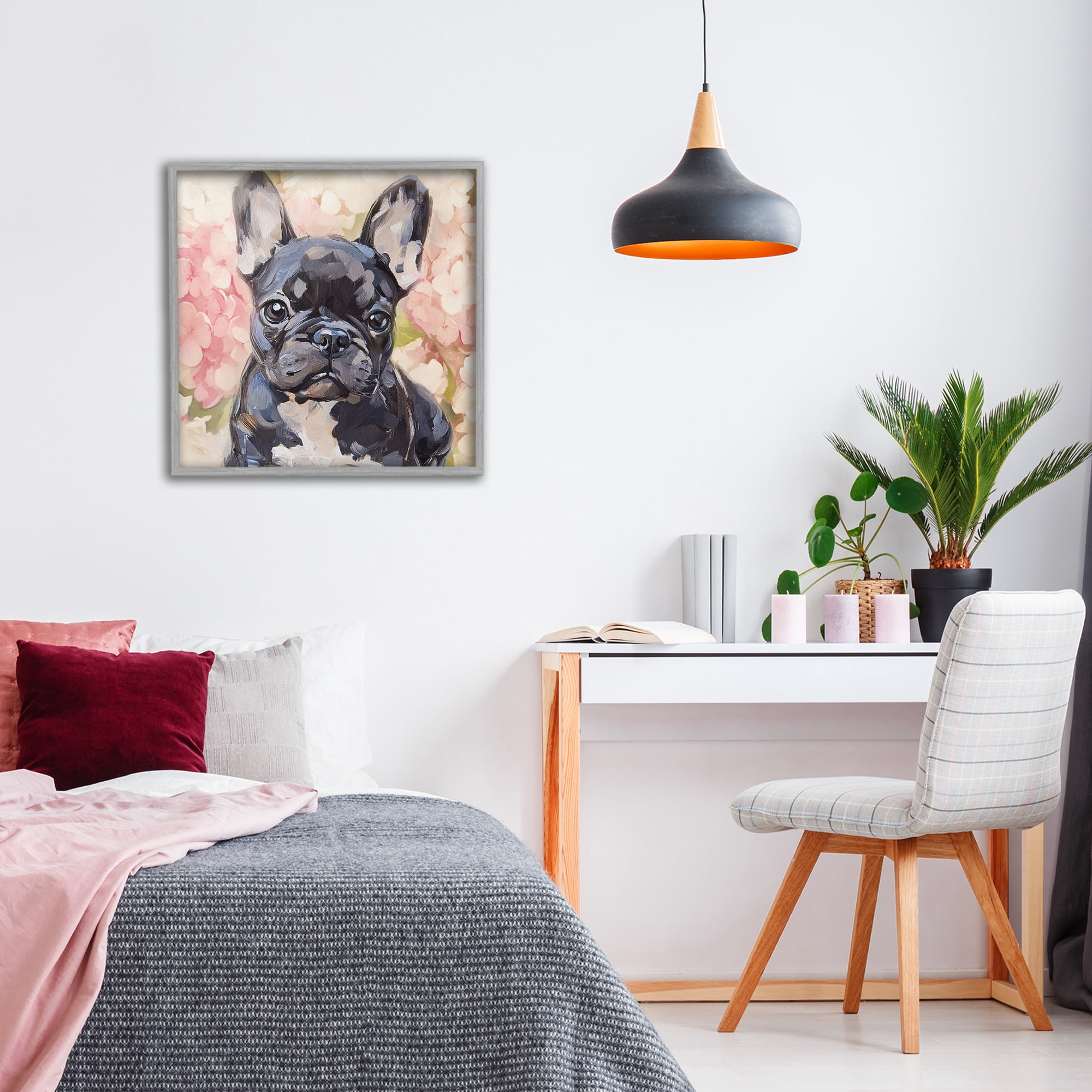 Stupell Industries Sweetest Little Bulldog Gray Framed Giclee Art, design by Tina LeCour