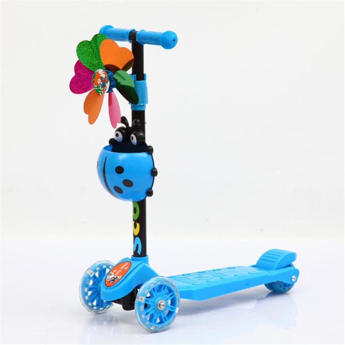 Foldable Toddler 3 Wheel Scooter 4 Level Adjustable T-bar Lean with Music Function & 3 LED Wheels Ideal for Age 2-12 Years Old SANSIRP Kick Scooter for Kids 