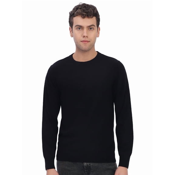 Cavardi Casual Men’s Round Neck Sweater – Black | XL