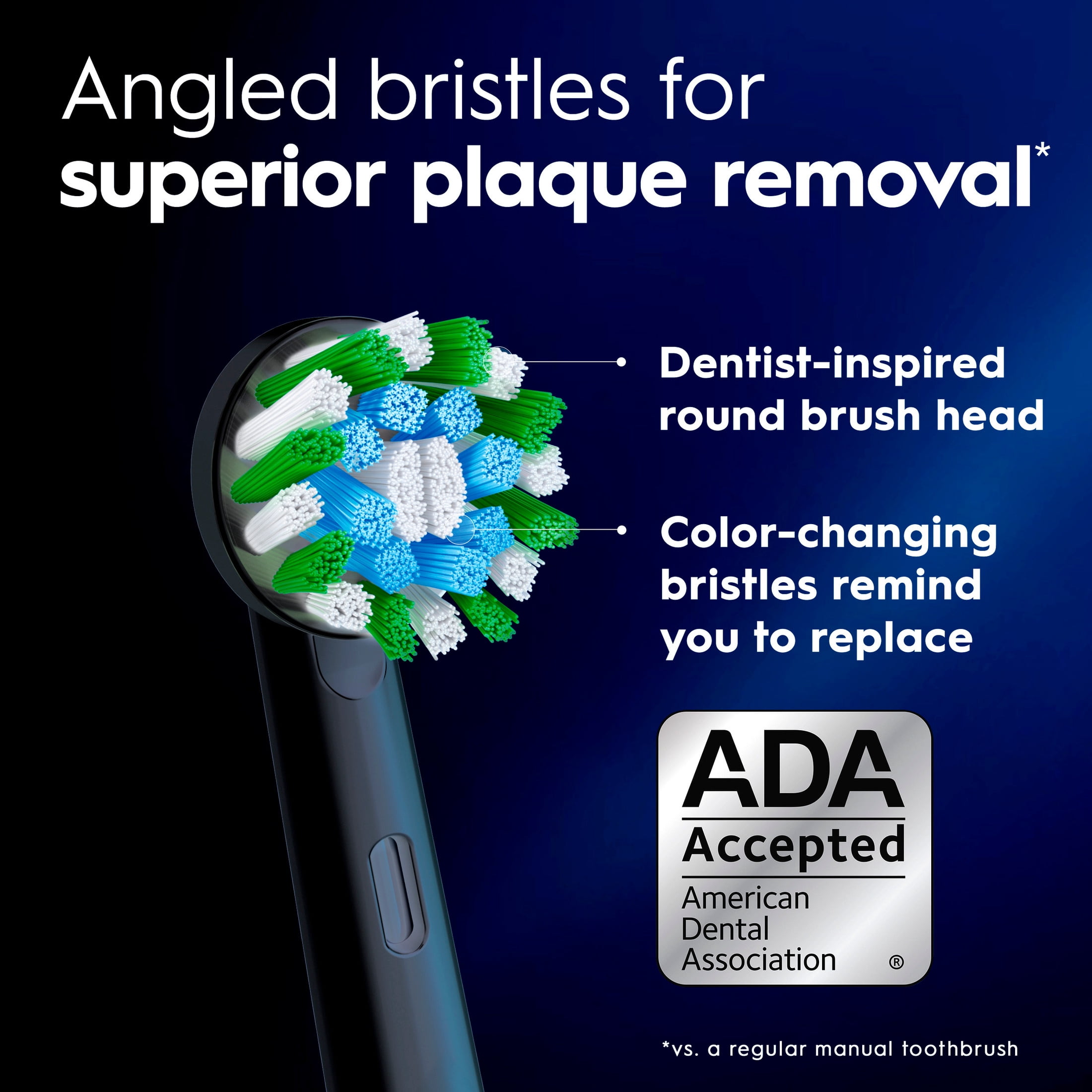 Oral-B Toothbrush Heads, Cross Action Replacement Brush Heads for an Oral-B Electric Toothbrush, Pack of 6, Black