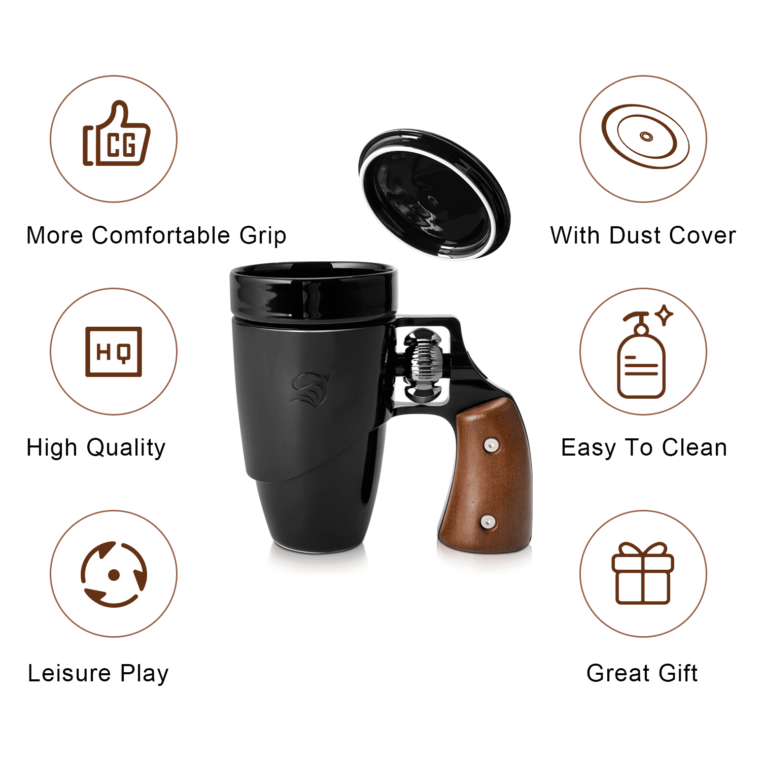 JOINICE Ceramic Coffee Mug,Novelty Coffee Mug for Men,Father's Day Gifts,Birthday Gifts for Dad,Boyfriend(16 oz BLACK)