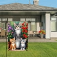 thumbnail image 3 of JOOCAR Linen Garden Flag with Cats and Flowers for Spring Summer Home Outdoor Garden Yard Door Decor 12x18 inch, 3 of 5