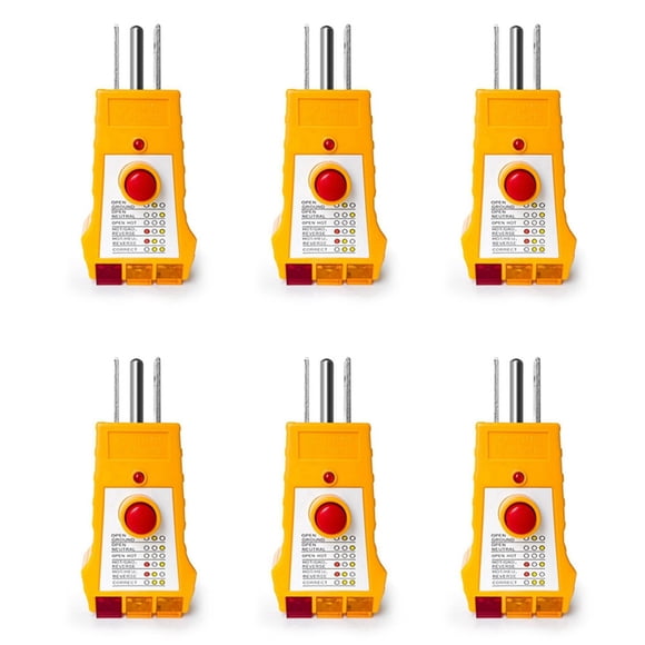 6X Outlet Tester for Grounding Products, Outlet Tester with GFCI, Electrical Receptacle Tester, Plug Tester,USplug