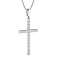 thumbnail image 2 of Dazzlingrock Collection Round White Diamond Cross Religious Pendant for Her with Gold Chain (0.50 ctw, Color I-J, Clarity I2-I3) in 10K White Gold, 2 of 5