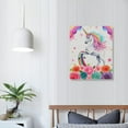 thumbnail image 4 of ONETECH - Stretched/Framed, Ready to Hang Canvas Wall Art. Water Color Unicorn Prints for Nursery or Girl's Bedroom Decor. Gold Glitter Unicorn Original 12x16 in, 4 of 5