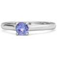 thumbnail image 2 of Solitaire Round Cut 0.10 Ctw Tanzanite 925 Sterling Silver Promise Women Valentines Day Gifts Ring, 2 of 3