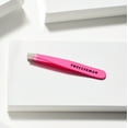Tweezerman Mini Slant Tweezer, Neon Pink, Stainless Steel, Precision