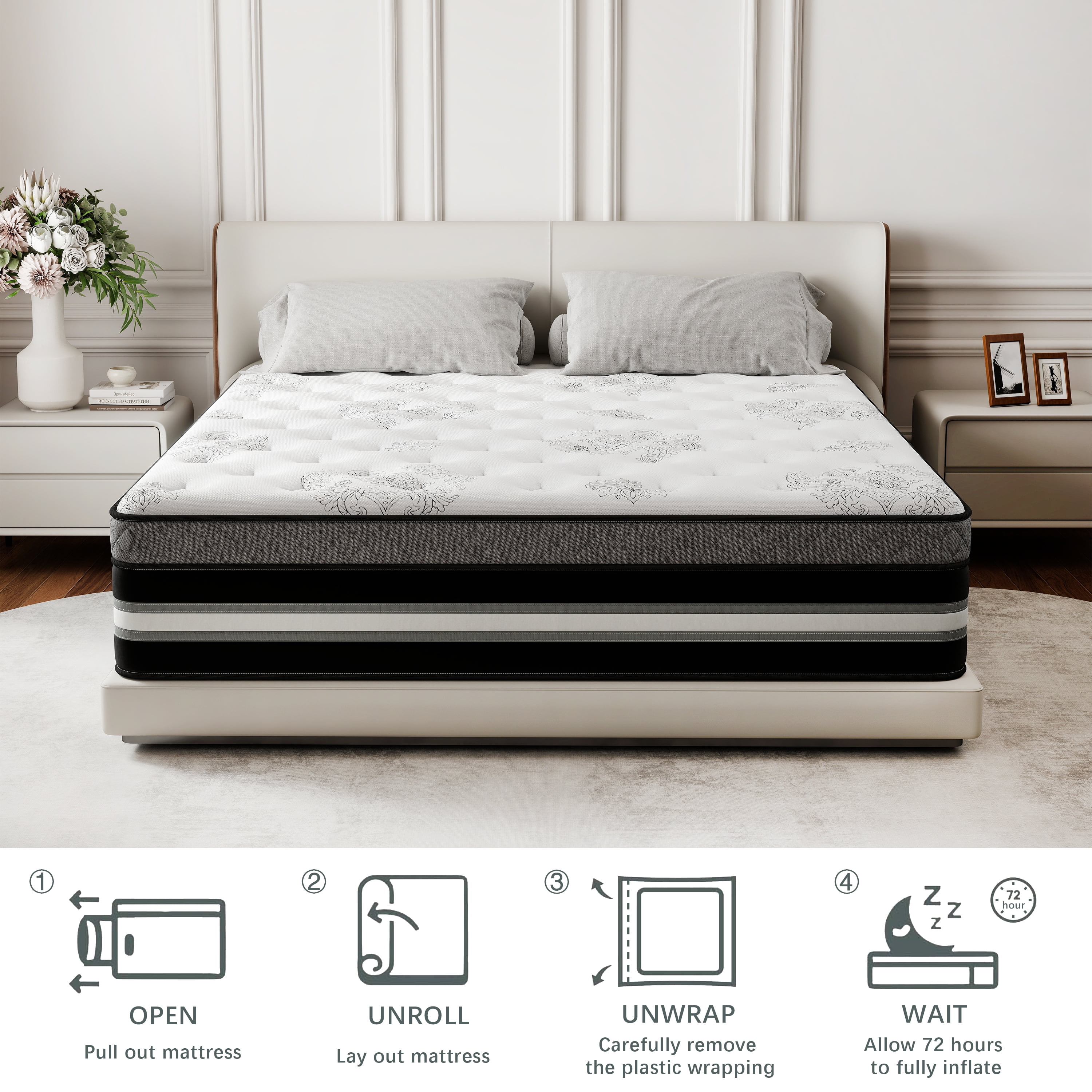 lemontalking 12 Inch Twin Mattress Gel Memory Foam Spring Hybrid Mattress In A Box