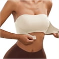 thumbnail image 6 of Ohufall Women's Bras Solid Color Strapless Front Closure Push Up Bandeau Bra with Seamless Wireless Fit Everyday Underwear,30A-42F, 6 of 6