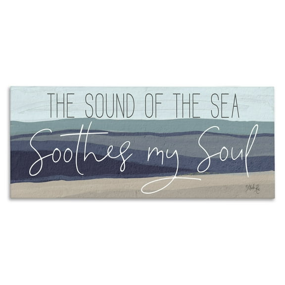Stupell Industries Sound Of The Sea Coastal Painting Gallery Wrapped Canvas Art Print Wall Art, 24 x 10