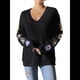thumbnail image 2 of Suéteres de Larga de Crochet con Estampado Floral Bohemio Clásico para Mujer, Jersey Informal de Punto para Otoño-Invierno 2025. Negro XL, 2 of 9
