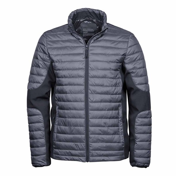Teejays - Chaqueta acolchada con cremallera para hombre (Gris espacio/Negro) Tee Jays UTBC3834_spacegreyblack