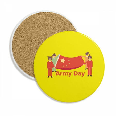 

Army Day Territory Art Deco Fashion Coaster Cup Mug Tabletop Protection Absorbent Stone