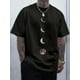 thumbnail image 1 of Camiseta informal de cuello redondo para hombre, 100 % algodón, corte regular, manga corta, con estampado de luna creciente, ideal para uso diario y fin de semana, ideal para practicar deporte., 1 of 6