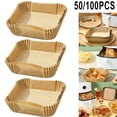 thumbnail image 2 of Disposable Square Air Fryer Paper Liner Non-Stick Baking Paper Liners 50-100Pcs, 2 of 4