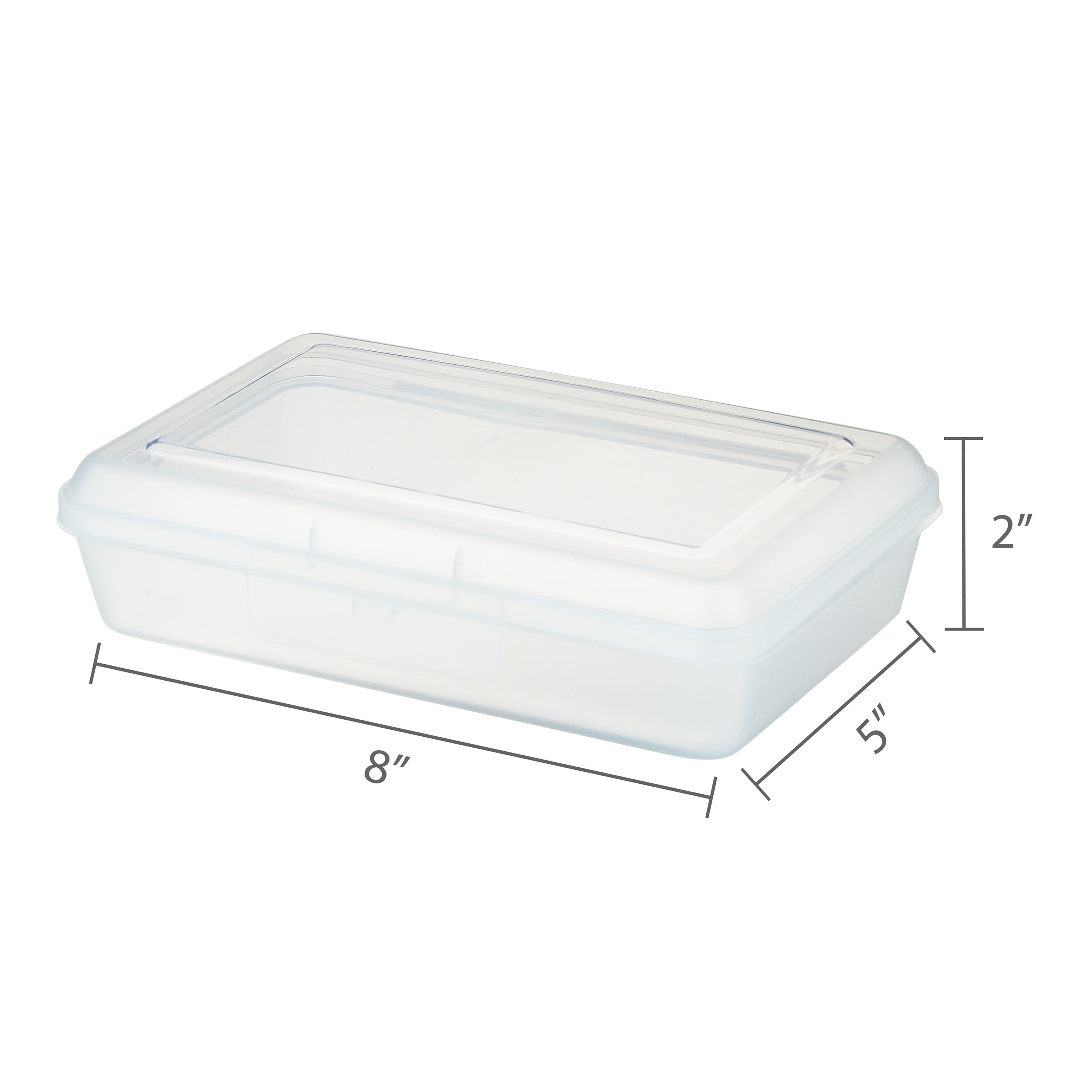 Pen+Gear Lightweight Plastic Pencil Box with Snap-on Lid, Clear, 1-Pack