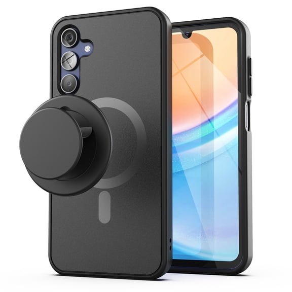 Encased Magnetic SlimShield Designed for Samsung Galaxy A15 5G Case with Phone Grip Kickstand Holder (Compatible with MagSafe & Accessories) Black