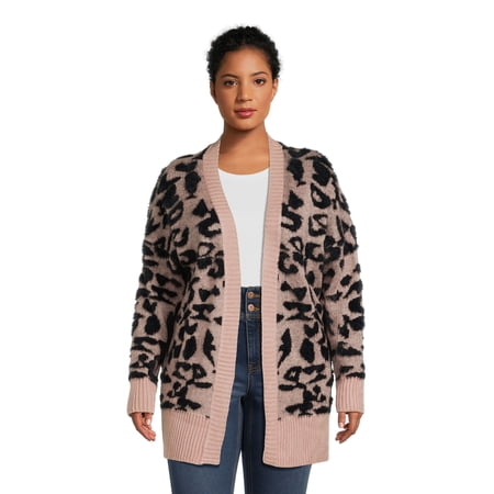 Dreamers by Debut Women's Plus Size Print Cardigan