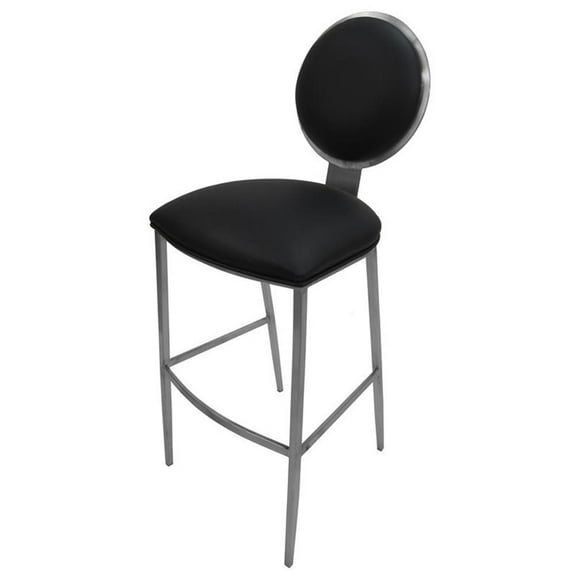 Tobias Designs 30" Contemporary Stainless Steel Bar Stool in Black