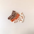thumbnail image 3 of 5 Pairs Women Thick Warm Mid Calf Socks Autumn Winter Soft Knit Casual Crew Socks Pattern Design Striped Polka Dot Heart Print Cozy Thermal Gift Set, 3 of 6