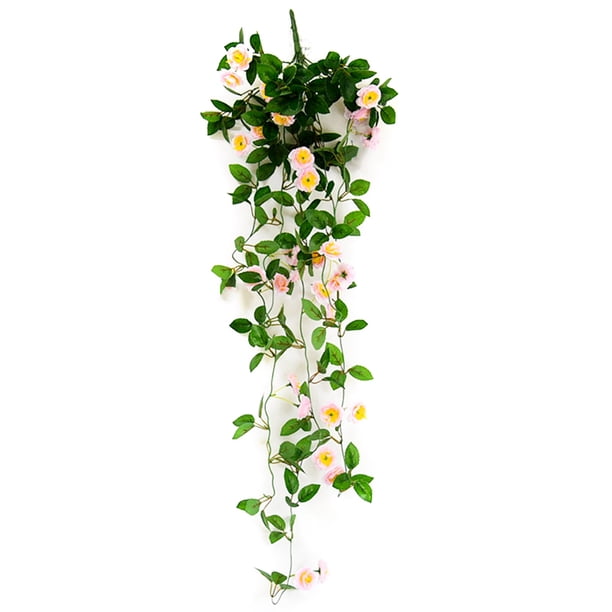 Flor simulada Flor artificial Planta colgante Rosa Planta colgante de pared Planta colgante de pared para sala de estar interior